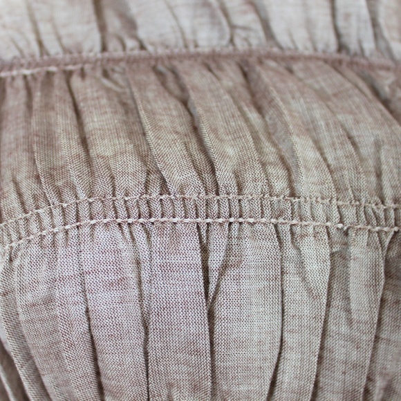 New A'Reve Taupe Brown Ruffle Tube Top S M L - Picture 4 of 6